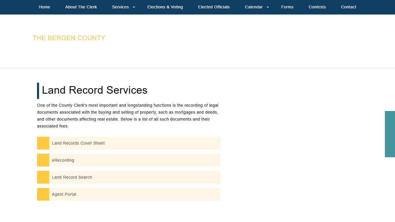 Bergen County Clerk - Land Record Services