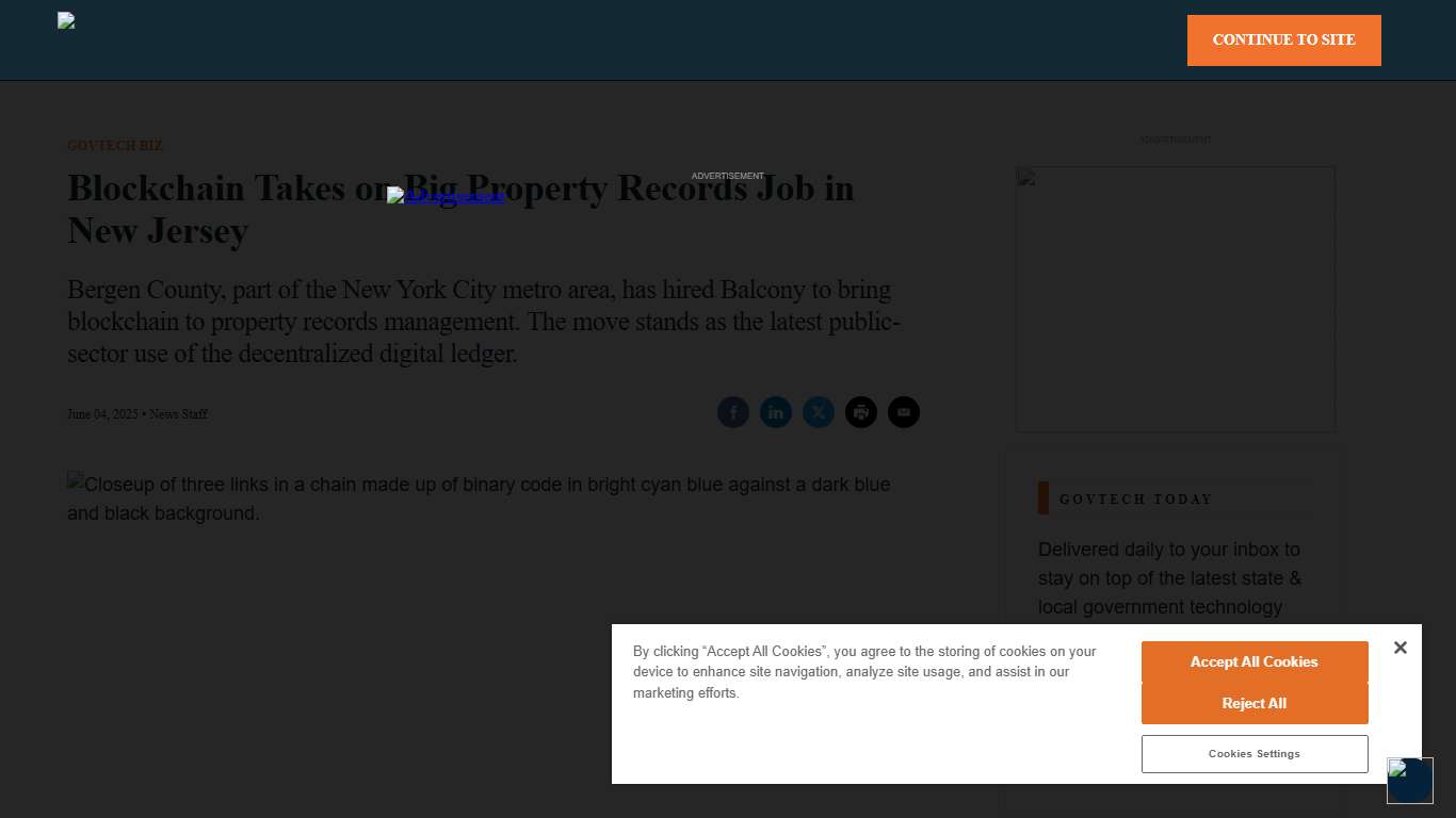 Blockchain Takes on Big Property Records Job in New Jersey