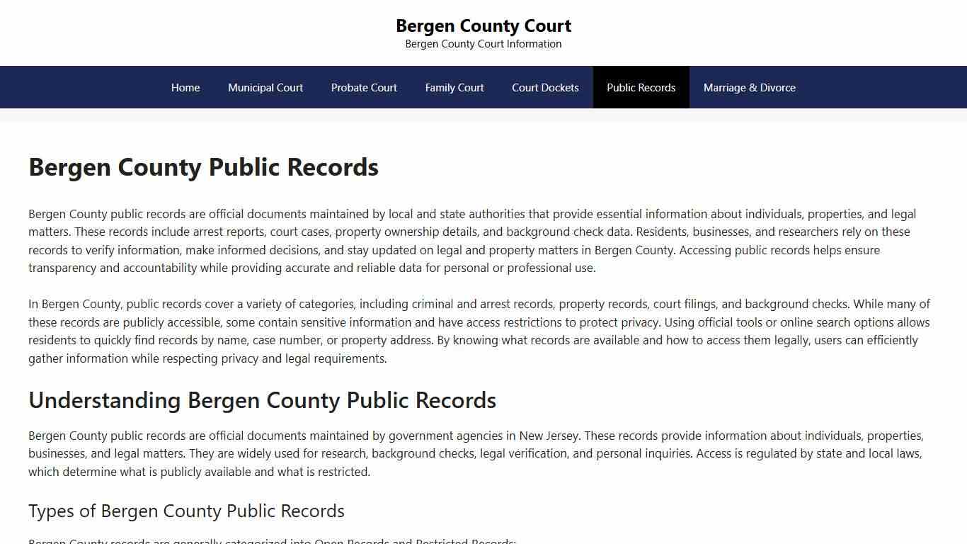 Bergen County Public Records